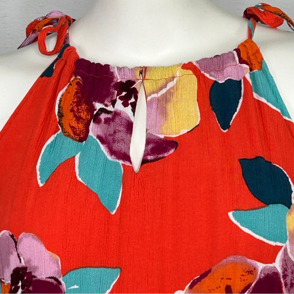 Maurices Dress XL Print Floral Midi Orange Multicolor Halter Kentucky
Derby - Picture 11 of 14
